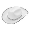 thumbnail image 4 of Cowboy Hat for Women Sparkly Sequin Wide Brim Hats Felt Western Cowgirl Hats for Cosplay Fancy Dress Dress-up Party, 4 of 7