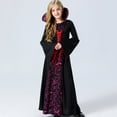 thumbnail image 2 of Zwiiyzr 4-12 Years Toddler Kids Girl Princess Dress Christmas Festival Girls Medieval Style Court Attire Witch Sorceress Party Clothing Dress Black, 2 of 9