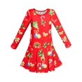 thumbnail image 1 of Girls Dress Red Christmas Tree X-mas Jingle Bell Holiday 8, 1 of 7