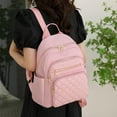 thumbnail image 3 of Stylago Women's Backpack Purse Mini Nylon Quilted Shopping Travel Daypack College Casual Schoolbags with Side Pockets Pink, 3 of 4