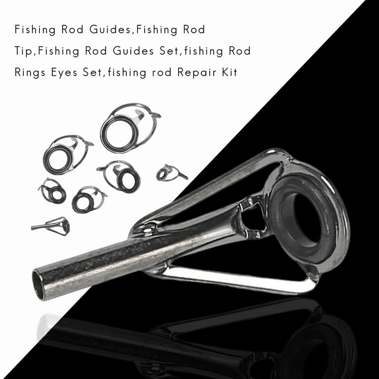 7Pcs/Set Fishing Rod Guides Tip Fish 5-18Mm Dia Pole Repair Kit Line Rings  Eyes Set