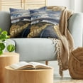thumbnail image 5 of Ambesonne Scenery Throw Pillow Cover 2 Pack, River Snowy Mountain, 16", White Blue Yellow, 5 of 5