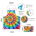 thumbnail image 7 of Colorful Tie Dye Rainbow Pattern Apron-Garden Aprons for Women with Pockets-Cotton Linen Waterproof Kitchen Cooking Gardening Aprons Adjustable for Kitchen,Cooking,BBQ and Salon 33x27 Inch, 7 of 7