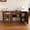 57.5" Walnut, variant on DRNANLIT Sewing Table 4-in-1 Folding Rolling Craft Station with Lockable Wheels, Black for Apartment Home Office
