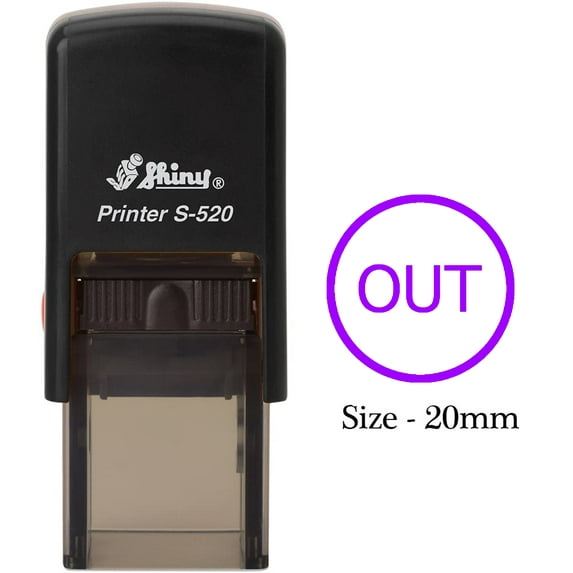 eloria Out Symbol Violet Ink Self Inking Rubber Stamp Office & Commercial Use Office Stationary