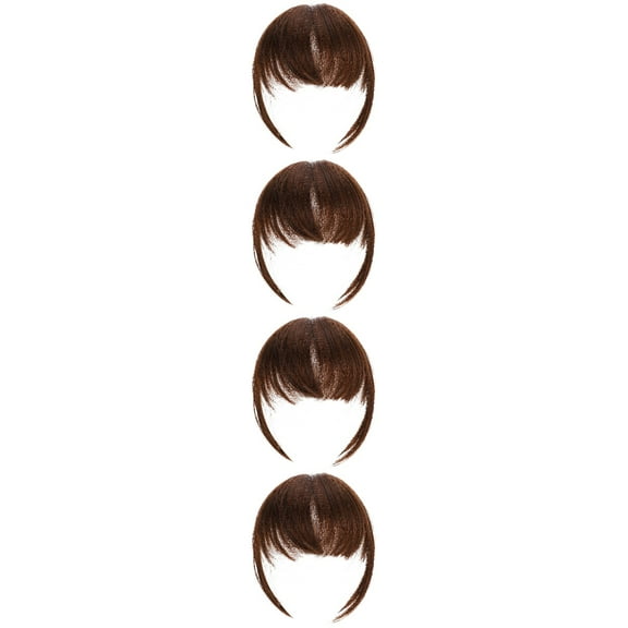 4 Count Fake Bangs Hair Clips Wig Accessories Barrettes Women's Brown
