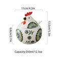thumbnail image 3 of Qeeadeea/Cock Shape,Sugar Bowl With Lid, Colorful Hand-painted Storage Jar, Porcelain Sugar Pot, Salt Pot, For Coffee Bar, Restaurant-green-350ml/12.3oz, 3 of 5