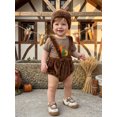 thumbnail image 3 of Cjfdfy Newborn Baby Boy Girl Thanksgiving Turkey Outfit Romper My 1St Thanksgiving Short Sleeve Bodysuit Fuzzy Overalls Suspender Shorts And Hat Set Infant Cute Holiday Photography Outfit, 3 of 9