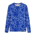 thumbnail image 4 of Sweatshirts for Teenagers Fashion Heart Tie-Dye Printed Crew Neck Casual Long Sleeve Pullover Tops Valentine Gift(Blue,XXXL), 4 of 4