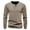 Khaki, variant on Men's Thermal Shirt Long Sleeve Quarter Button Crewneck Pullover Loungewear White L