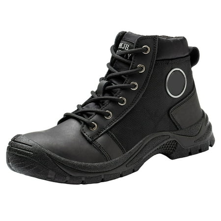 

Povozer Men s Lace-Up Breathable Comfortable Hiking Boots(Black 6.5)