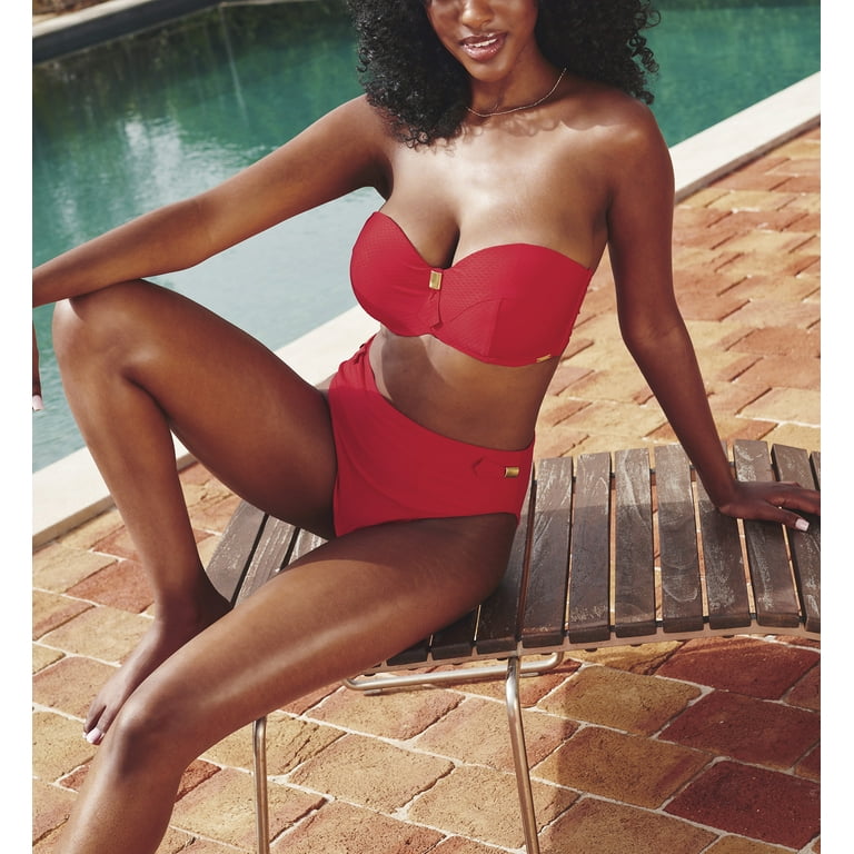 Panache Marianna Underwire Bandeau Bikini Top (SW1593),38G,Crimson 