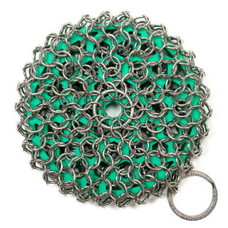 Herda Cast Iron Skillet Cleaner Scrubber, Upgraded Chainmail Scrubber for  Cast Iron Pan 316 Chain Pan Pot Scrubber Chain Maille Scrub for Castiron  Metal Scrubber Wok Skillet Accessories Cleaning Kit Red