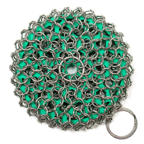 Cast Iron Chainmail Scrubber for Your Cast Iron Skillet, Wok, or Pan, Dishwasher Safe