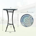 thumbnail image 6 of Outdoor Side Table, Mosaic Side Table Round Side Table with Ceramic Tile Top Suit for Patio , Indoor Outdoor Accent Side Table, Coffee Table，Desk Table, 6 of 6