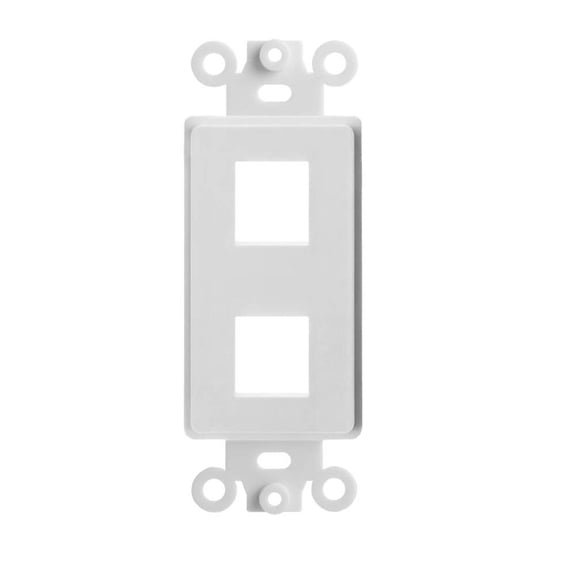 Cmple - 2 Port Decorator Wall Plate Insert 1-Gang Keystone Faceplate Standard Keystone Jack Decorative Wall Plate - White