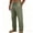 Army Green, variant on Guluxicc Linen Pants for Men Elastic Waist Drawstring Solid Trousers with Pockets Trendy Summer Casual Beach Pants