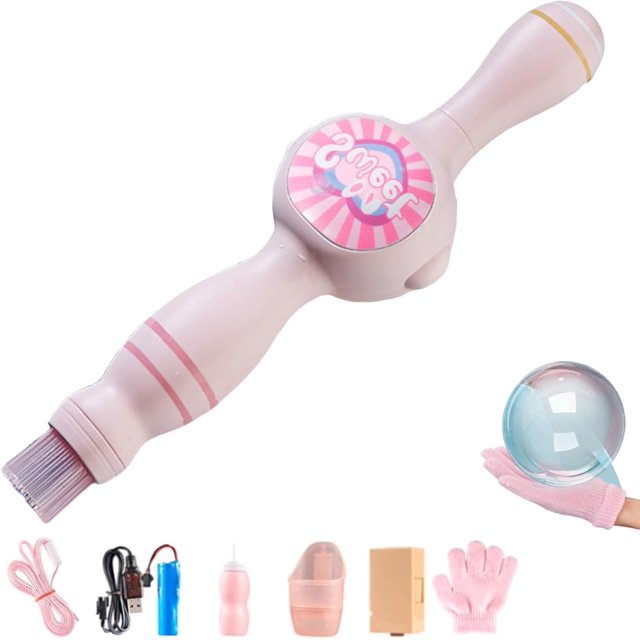 Machine à Bulles de Fumée Colorée, avec Effet de Fumée Élastique pour Fête, Machine à Bulles de Brouillard Élastique, Design Léger (Rose, 1 Pcs)