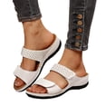thumbnail image 3 of HAJWOH Womens Orthopedic Sandals Slip on Non Slip Arch Support Summer Flat Sandals Breathable Work Shoes 2026 Comfort Orthopedic Shoes White 36, 3 of 4