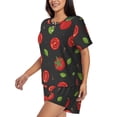 thumbnail image 2 of Bixox Women's Tomatoes1 Printed Pajama Set 2 Piece Lounge Set Top and Shorts Soft Pajamas, Shorts with Pockets, 2 of 7