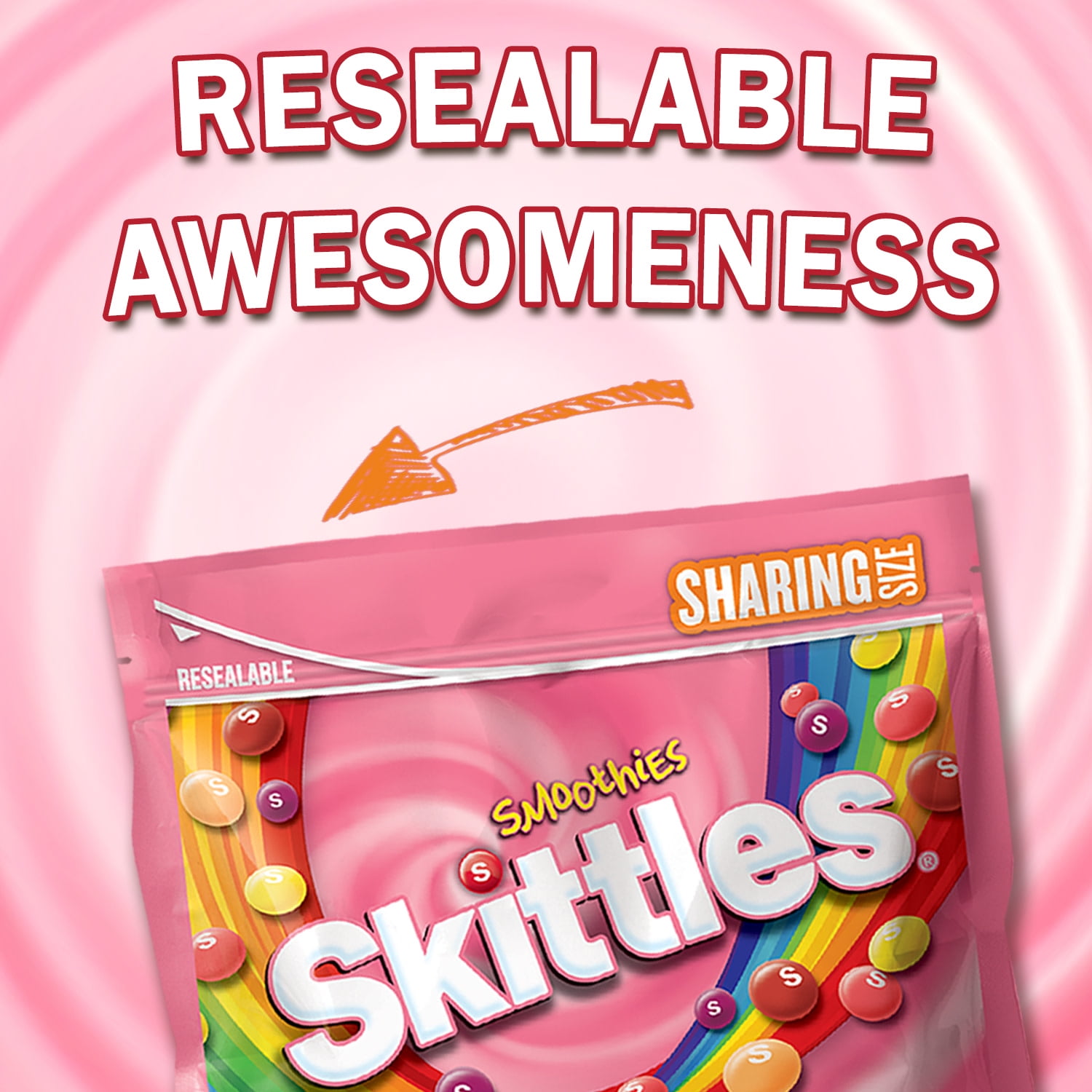 Skittles Smoothies Chewy Candy, Sharing Size - 15.6 oz Bag