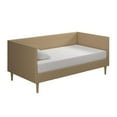 DHP Franklin MidCentury Upholstered Daybed Frame, Tan Linen, Twin