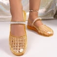 thumbnail image 5 of Jelly Sandals for Women, Stylish Transparent Jelly Shoes Comfortable Breathable Mesh Closed Toe Slip on Beach Slides with Rhinestones Strap, 41, 5 of 6