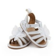thumbnail image 5 of Xfvqtps Baby Girls Walking Shoes Hollowing Out Flower Butterfly Princess Sweet Soft Sole PU Infant Sandals Summer New Baby Sandals Rubber Sole Non Slip Baby Slippers Toddler Shoes White, 5 of 7