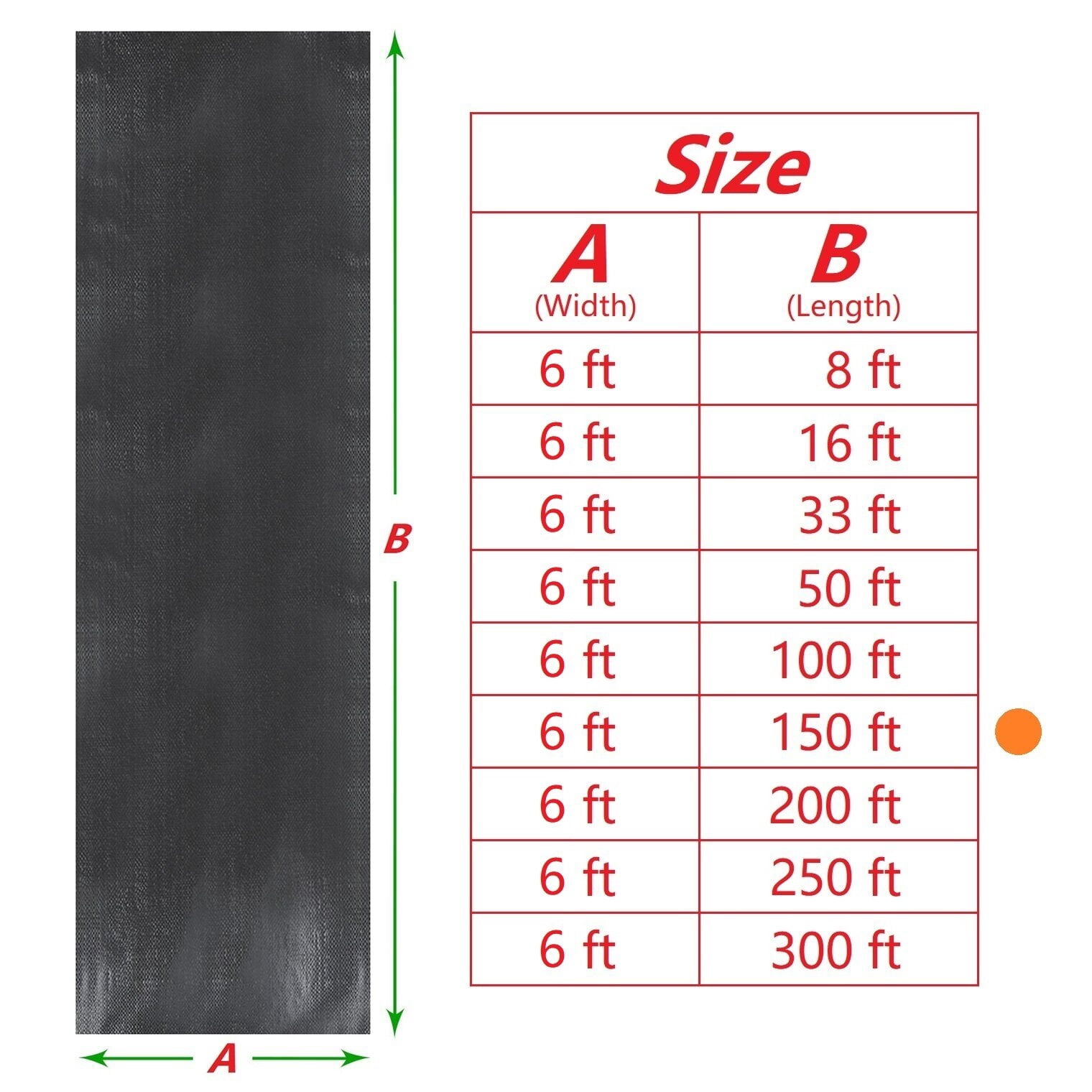 OTTULUR Garden Weed Barrier, Polypropylene (PP) Landscape Fabric, 6ft x 150ft