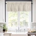 thumbnail image 5 of Beige Valances for Windows White Swan Rod Pocket Curtain Valance Window Treatment Short Curtains for Kitchen Living Room, 42"x12", 5 of 5