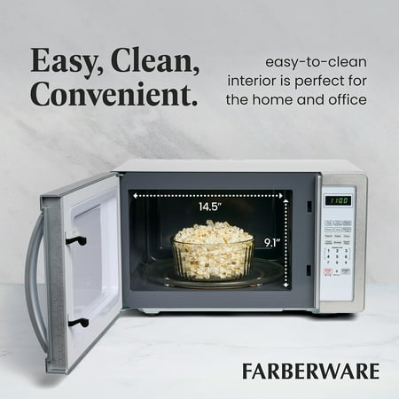 Farberware - Classic 1.1 Cu. Ft. Countertop Microwave Oven - Platinum white