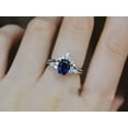 thumbnail image 2 of Lakshya Jewel LLC 14K White Gold Plated Oval Cut Lab Created Sapphire Women Wedding Bridal Ring Set, 2 of 5