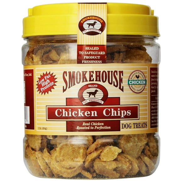 Smokehouse Chicken Chips Natural Dog Treats [New Dog Supplies, Dog Meat and Jerky Treats, Smokehouse, Dog Supplies] 1 lb