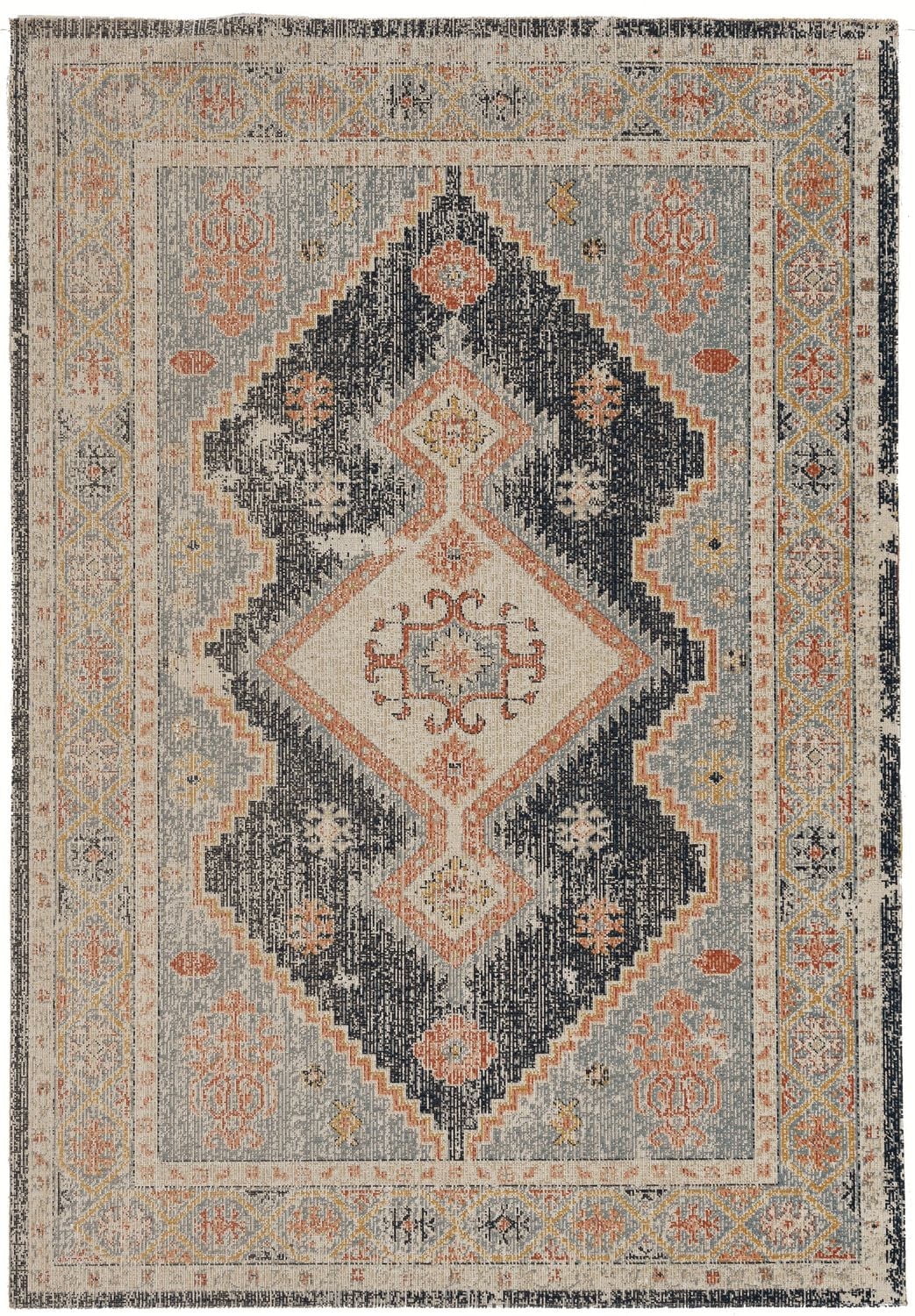 Great Zero Harlon Ivory & Blue 5' x 7'6" Area Rug