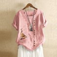 thumbnail image 2 of Heliisoer Hauts pour Femmes, Liquidation d'Été T-Shirt Décontracté à Manches Courtes Col Rond Grande Taille Blouse, 2 of 5