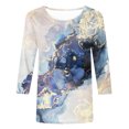 thumbnail image 4 of JINMGG 2026 Summer Womens Tops Womens Plus Size $5 Women's Fashion Printed T-Shirt 3/4 Sleeves Blouse Round Neck Casual Tops, 4 of 5