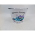 thumbnail image 1 of White With Black Rim 'Flower Market' And Blue Pick Up Truck Planter, 1 of 1