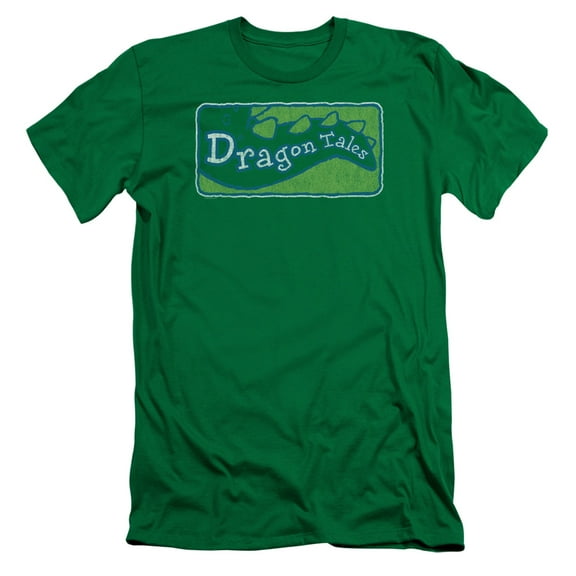 Dragon Tales/Logo Distressed S/S Adult 30/1 T-Shirt-Kelly Green