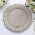 thumbnail image 2 of Efavormart Set of 6 | Taupe Green 14" Round Plastic Charger Plates With Engraved Baroque Design Rim For Wedding Party Events, 2 of 10