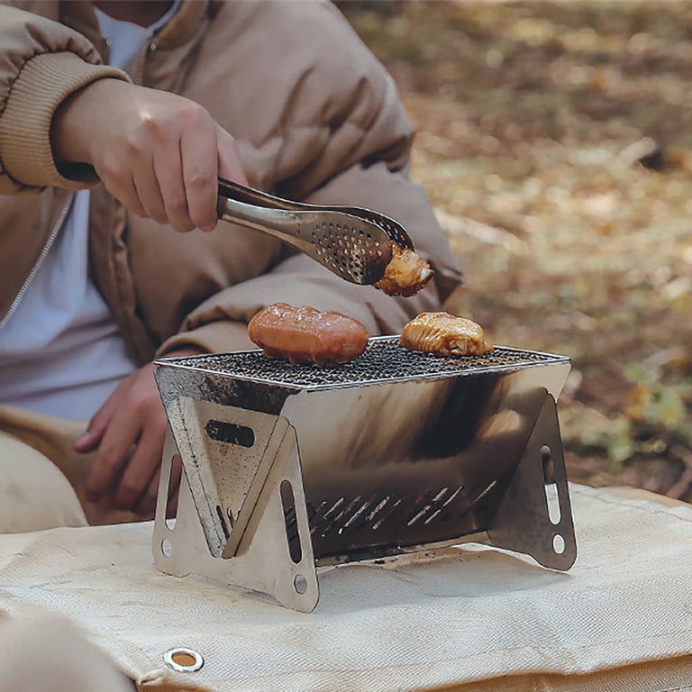SDJMa Small Charcoal Grills, Personal Mini Grill Portable BBQ