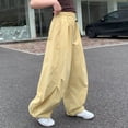 thumbnail image 5 of CONROSES Girls Baggy Cargo Pants Wide Leg Hiking Pants for Girls Trendy Solid Elastic Waist Drawstring Outdoor Jogger Pants With Pockets, 5 of 5