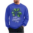 thumbnail image 2 of QUNYINEY Casual Sweatshirts for Men Crew Neck St Patricks Day Long Sleeve Blue Tops Drop Shoulder Loose Pullover Sweatshirts, 2 of 8