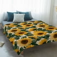 thumbnail image 4 of Sunflower Blanket Soft Cozy Warm Throw Blanket for Couch, Plush Fuzzy Flannel Fleece Blankets for Sofa, Summer Floral Botanical Watercolor Yellow Green Bed Blankets Lightweight Gifts for Men, 30"x40", 4 of 9