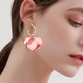 thumbnail image 5 of TNOBHG Elegant Rose Petal Dangle Earrings 1 Pair Rose Petal Drop Earrings Long Style Exaggerated Dangle Earrings Bright Color Jewelry Accessories Bohemian, 5 of 8