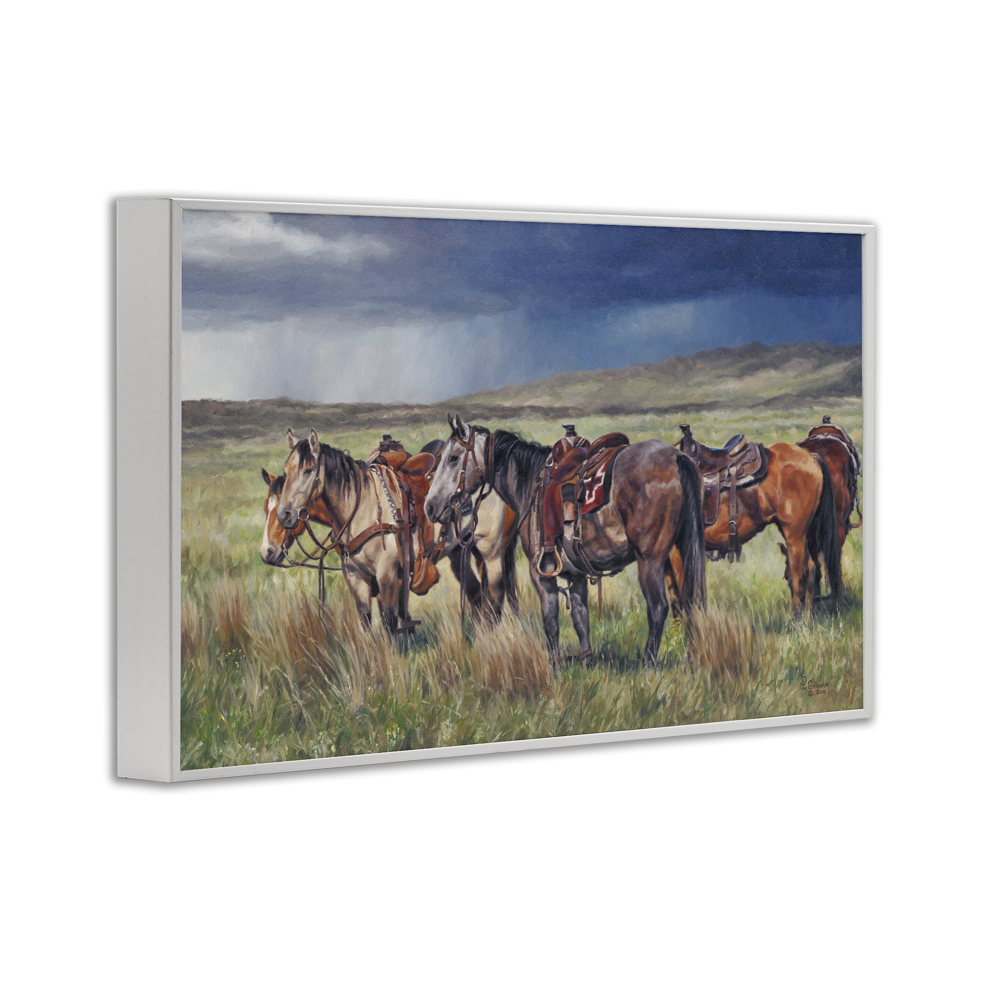 Stupell Industries Hurry Up & Wait Animals & Insects Painting White Framed Art Print Wall Art, 18 x 12