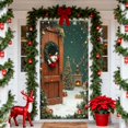 thumbnail image 6 of CaiYueKe Christmas Door Curtain Santa Claus Snowman Design, Holiday Door Cover for Wall Hanging, Festive Party Decoration, Seasonal Indoor Outdoor Xmas Decor for Home Entrance Merry Christmas 35"x71", 6 of 7