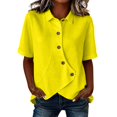 thumbnail image 5 of Women's Tops, Tees & Blouses Long Sleeve Full Print Bubble Wrinkled Retro Art Button Down Breathable Shirts Business Casual Tops for Women bovemsi, 5 of 6
