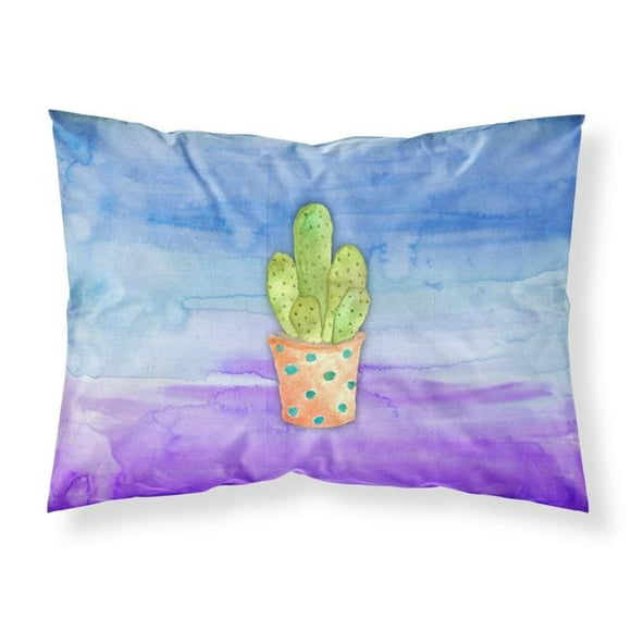 Carolines Treasures BB7363PILLOWCASE Cactus Blue & Purple Watercolor Fabric Standard Pillowcase