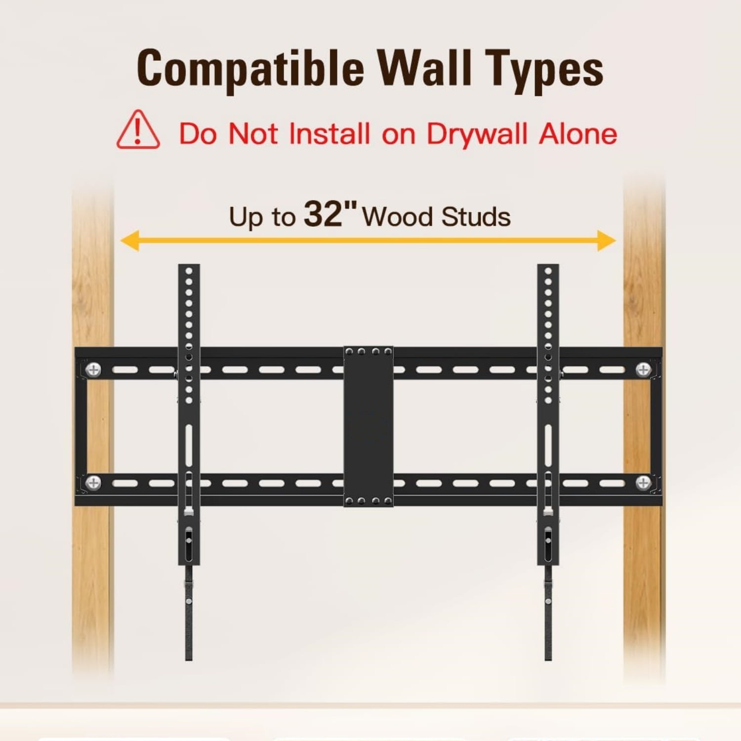 Tilt TV Wall Mount for Most 42-84 inch TV, Universal Tilt TV Mount Wall Bracket with Low Profile Design, Max 800x400mm and 132 LBS, Easy for Centering on 16", 18", 24", 32" Studs