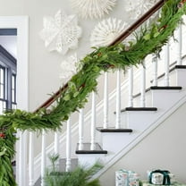 Bootesun 6FT Artificial Norfolk Pine Garland, Real Touch Pine Garland with Pinecones, Red Berries, Faux Christmas Garland Greenery Garlands for Table Fireplace Indoor Outdoor Christmas Decorations